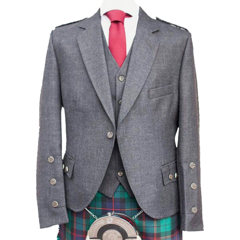 Argyle Kilt Jacket and Waistcoat Charcoal Grey