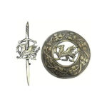 Scottish Lion Brooch with matching Kilt Pin