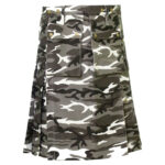 Urban Snow Camouflage Canvas Utility Kilt