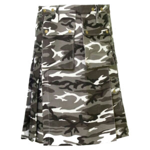 Urban Snow Camouflage Canvas Utility Kilt