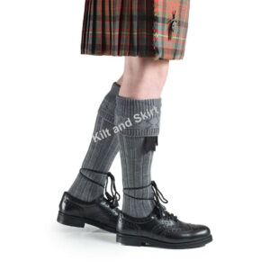 Grey Wool Kilt Hose